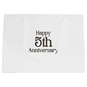 Sac Cadeau Grand Format pour 5ème Anniversaire de