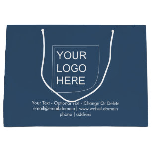 Sac Cadeau Grand Logo - Couleur Tendance Bleu Séri