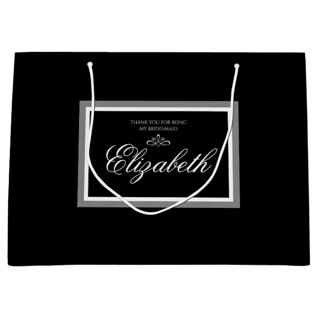 Sac cadeau grand noir et blanc (Devant)