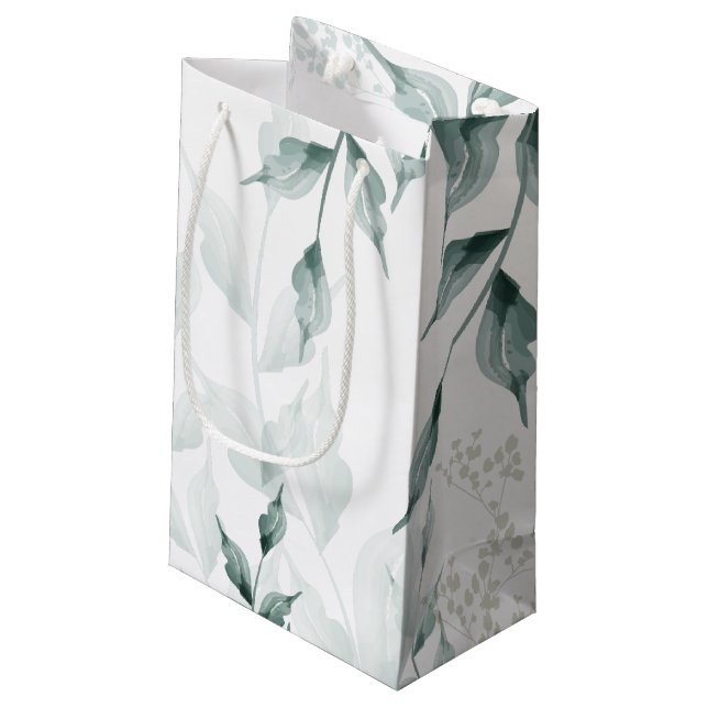 Sac Cadeau | Grayed Jade Green Botanique (Dos Angle)