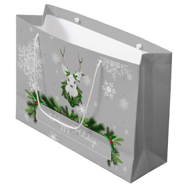 Sac cadeau Grey Reindeer (Devant Angle)