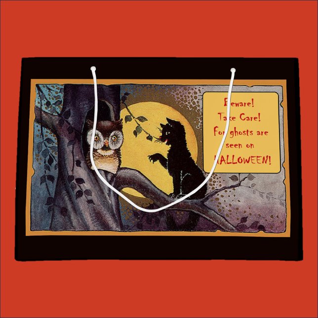 Sac cadeau Halloween Chat vintage (Bookmark my store! https://www.zazzle.com/store/capricepetit)