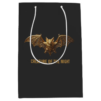 Sac cadeau Halloween moyen Chauve-souris dorée got