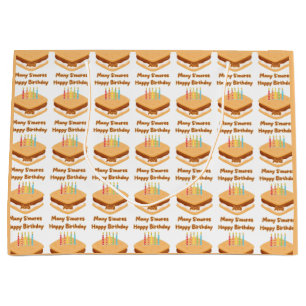 Sac Cadeau Joyeux Anniversaire et Beaucoup de S'mores Grand S