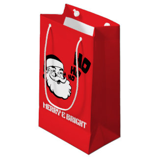 Sac cadeau Joyeux et brillant Père Noël - Noël