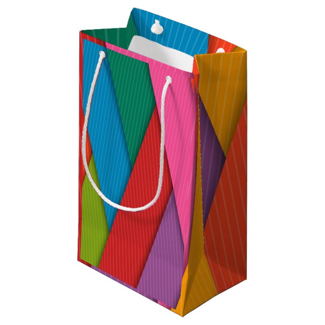 Sac cadeau Joyeux Triangles colorés (Devant Angle)