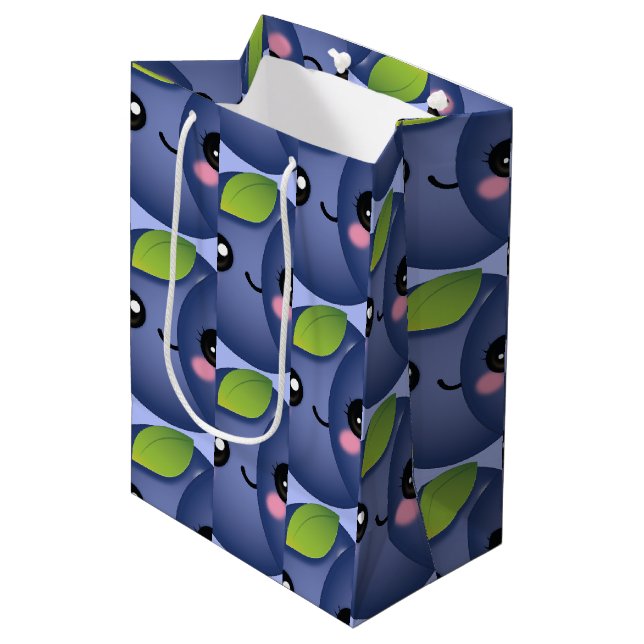Sac cadeau Kawaii Blueberry Medium (Devant Angle)