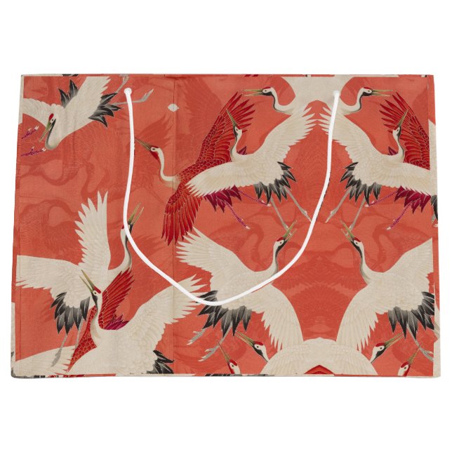 Sac cadeau Kimono de grues japonaises (Devant)