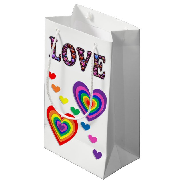 Sac cadeau L'amour de Valentine (Devant Angle)