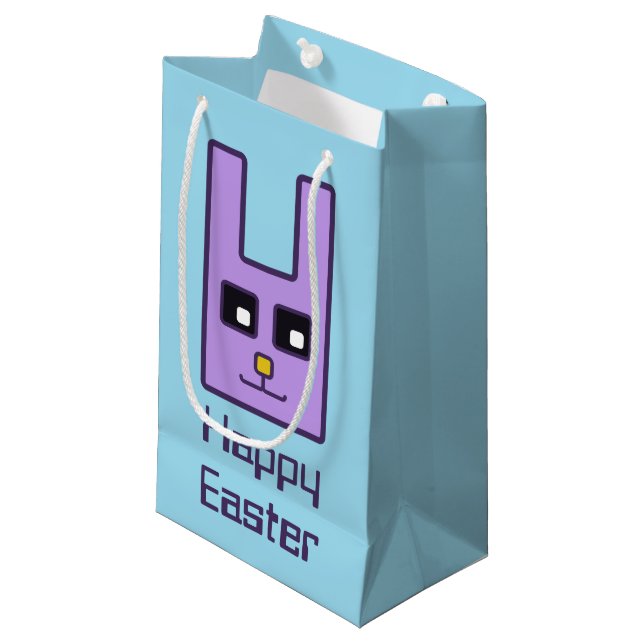 Sac cadeau lapin de Pâques carré (Petit) (Devant Angle)