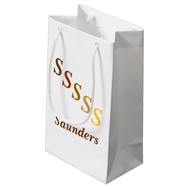 Sac cadeau - Lettres et nom dans les brunes (Dos Angle)