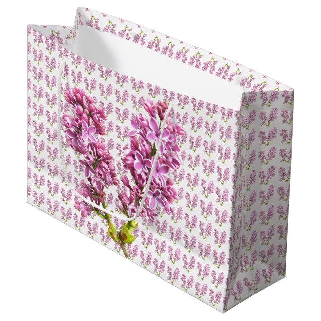 Sac cadeau (LG) - Fleurs Lilac (Devant Angle)