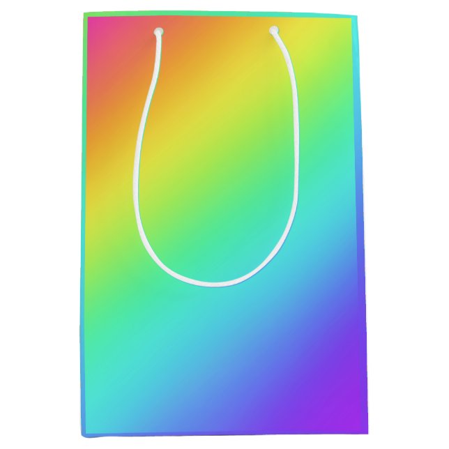 Sac cadeau lumineux arc-en-ciel dégradant (Devant)