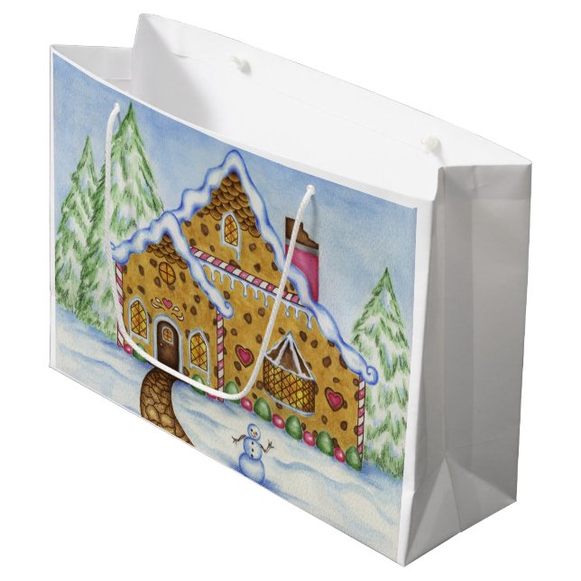 Sac cadeau Maison en pain d'épice (Devant Angle)