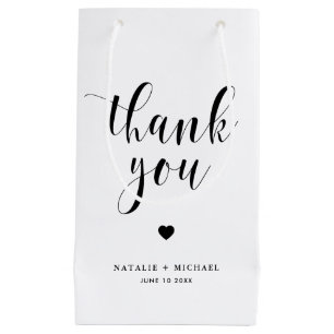 Sac cadeau Mariage de Merci en noir gras