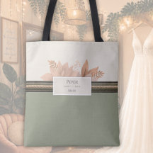 Sac Cadeau Mariée Bohème Moderne Vert Sauge