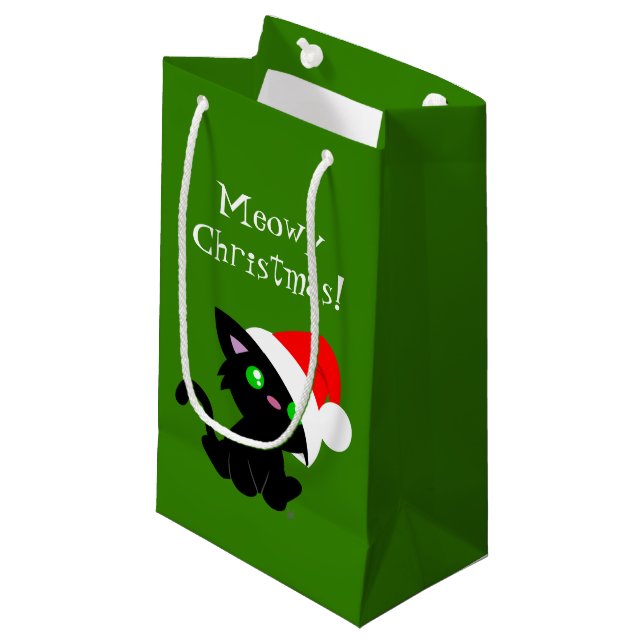 Sac cadeau Meowny Christmas Black Kitty (Devant Angle)