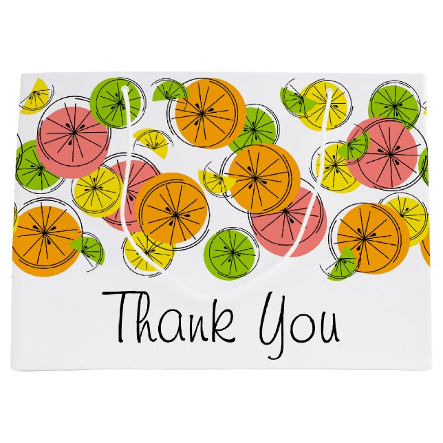 Sac cadeau Merci Citrus grand (Devant)