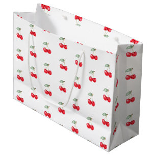 Sac cadeau Motif cerise mignonne Sac de fête rouge