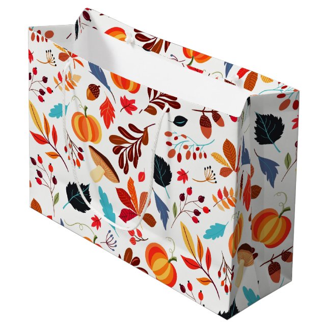 Sac cadeau Motif d'automne (Devant Angle)