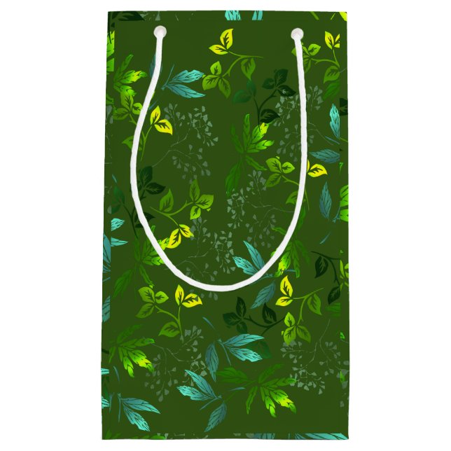 Sac cadeau Motif Feuille vert (Devant)