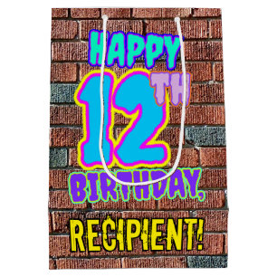 Sac Cadeau Moyen 12e anniversaire : Amusant, Graffiti urbain inspir