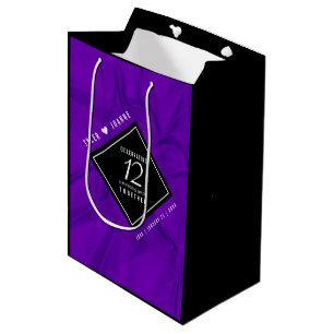 Sac Cadeau Moyen 12ème anniversaire de la Mariage de soie