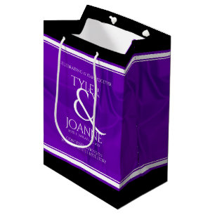Sac Cadeau Moyen 12ème anniversaire de la Mariage de soie