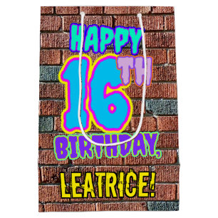 Sac Cadeau Moyen 16e anniversaire : Amusant, Graffiti urbain inspir