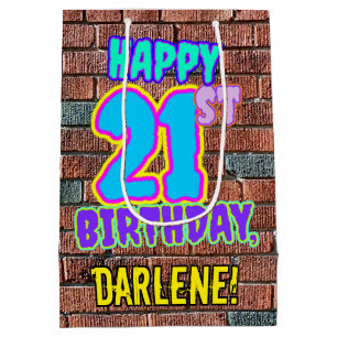 Sac Cadeau Moyen 21e anniversaire : Amusant, Graffiti urbain inspir