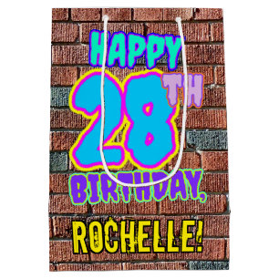Sac Cadeau Moyen 28e anniversaire : Amusant, Graffiti urbain inspir