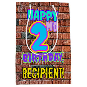 Sac Cadeau Moyen 2e anniversaire : Amusant, Graffiti urbain inspiré