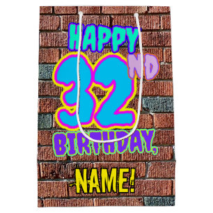 Sac Cadeau Moyen 32e anniversaire : Amusant, Graffiti urbain inspir