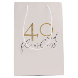 Sac Cadeau Moyen 40 & Flawless Blush Pink & Gold 40e anniversaire