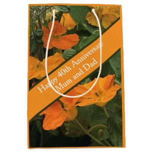 Sac Cadeau Moyen 40e anniversaire Mariage Nasturtium alternative