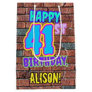 Sac Cadeau Moyen 41e anniversaire : Amusant, Graffiti urbain inspir