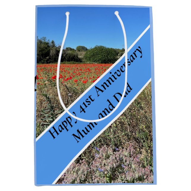Sac Cadeau Moyen 41e anniversaire du Mariage (Devant)