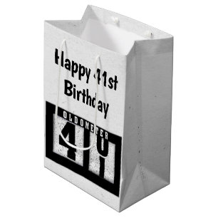 Sac Cadeau Moyen 41e anniversaire Odomètre noir