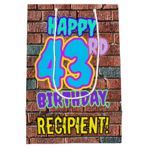 Sac Cadeau Moyen 43e anniversaire : Amusant, Graffiti urbain inspir