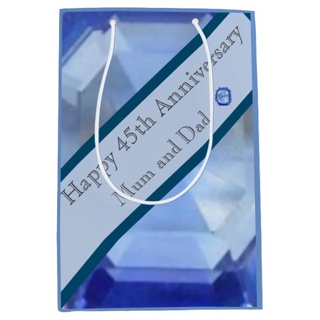 Sac Cadeau Moyen 45e anniversaire du Mariage (Devant)