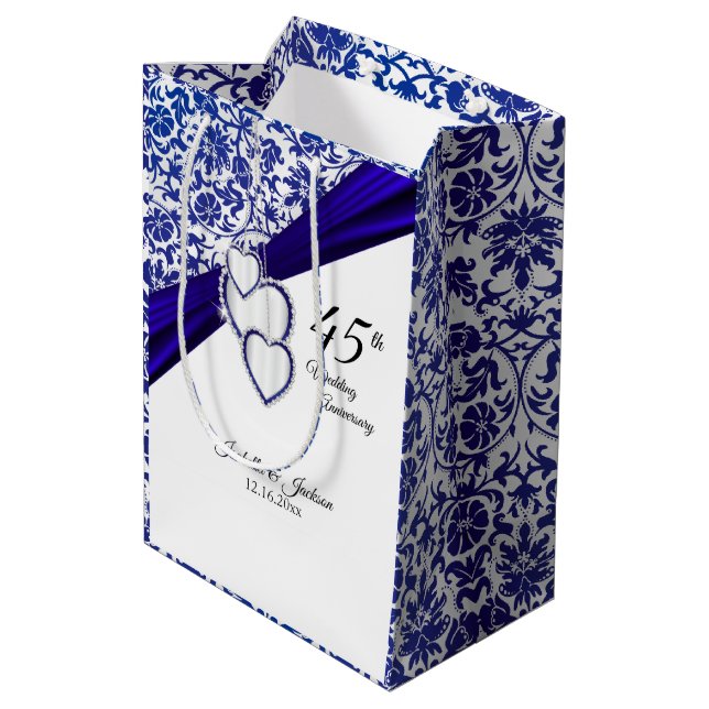 Sac Cadeau Moyen 45e anniversaire du Mariage Sapphire (Dos Angle)