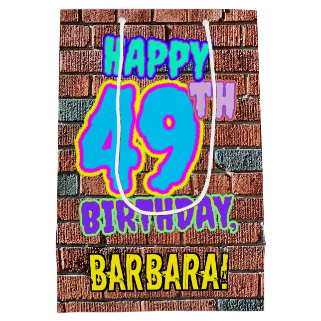 Sac Cadeau Moyen 49e anniversaire : Amusant, Graffiti urbain inspir (Dos)