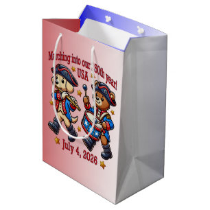 Sac Cadeau Moyen 4 juillet USA 250e anniversaire Semiquincentenaire
