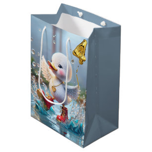 Sac Cadeau Moyen 4e anniversaire Duckkling Dancing in a Puddle