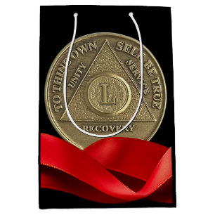 Sac Cadeau Moyen 50 Anniversaire AA Coin Rouge Ruban