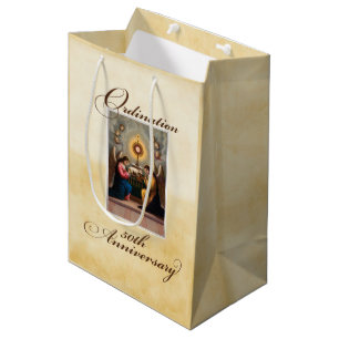 Sac Cadeau Moyen 50e anniversaire d'ordination Anges à l'autel