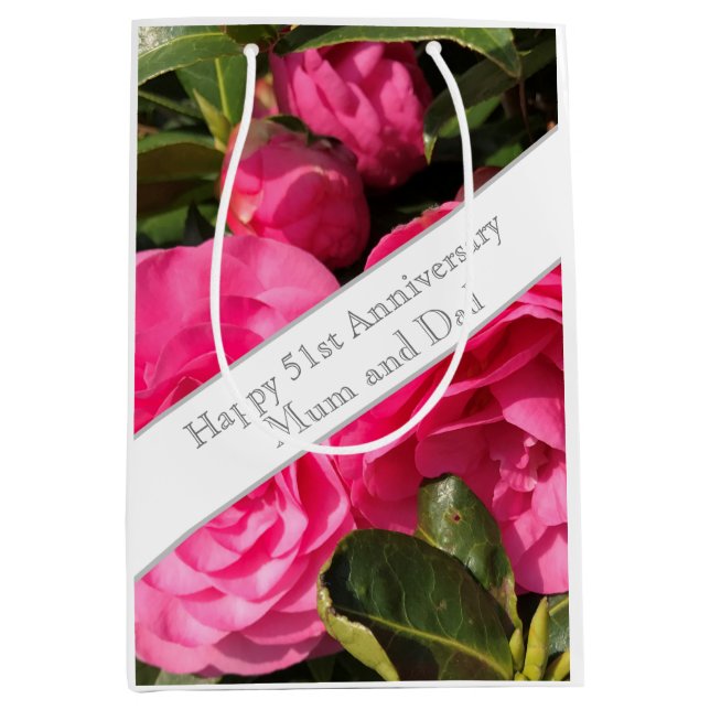 Sac Cadeau Moyen 51e anniversaire du Mariage (Devant)