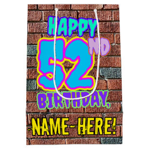 Sac Cadeau Moyen 52e anniversaire : Amusant, Graffiti urbain inspir
