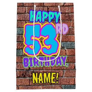 Sac Cadeau Moyen 53e anniversaire : Amusant, Graffiti urbain inspir
