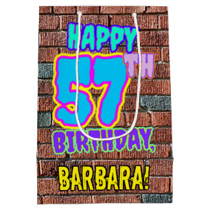 Sac Cadeau Moyen 57e anniversaire : Amusant, Graffiti urbain inspir